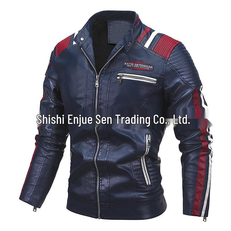 Men`s Plus Size PU Leather Motorcycle