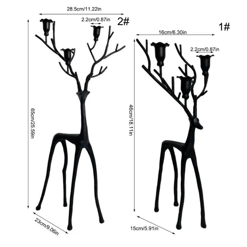 Iron  Deer Candle Stand Multi Functional Table Decoration Holiday Ornaments For Christmas Display