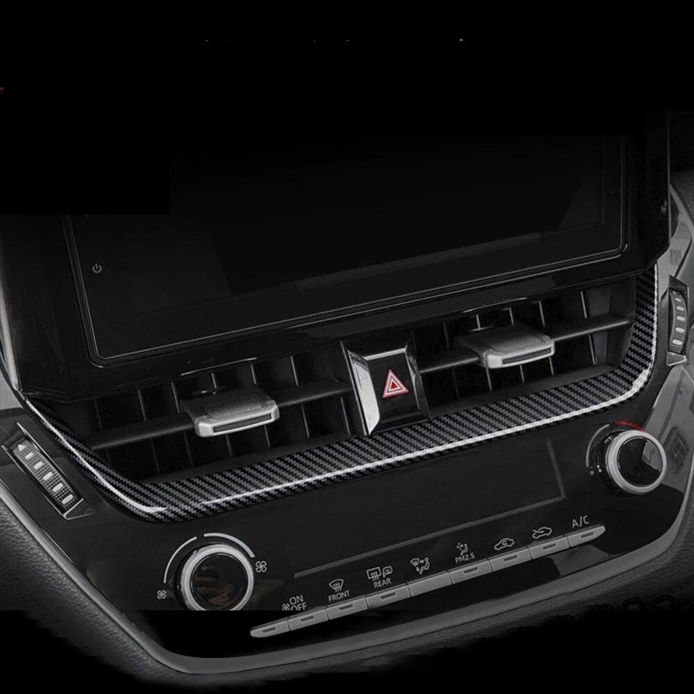 ABS Carbon Fiber Center Console Dashboard Navigation Air Vent Frame Cover Trim for Toyota Corolla Cross  2022