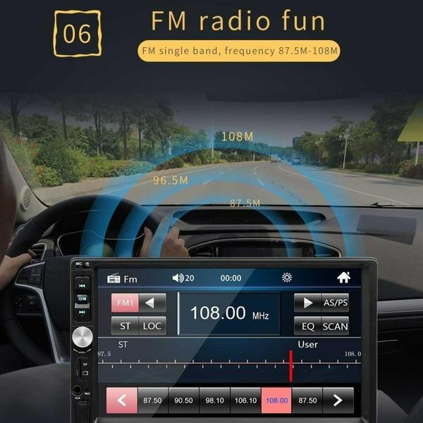 Bil MP5-spiller 7012B 1080P HD 7-tommers bilradio Stereo Bluetooth MP4 MP5 USB-spiller berøringsskjerm