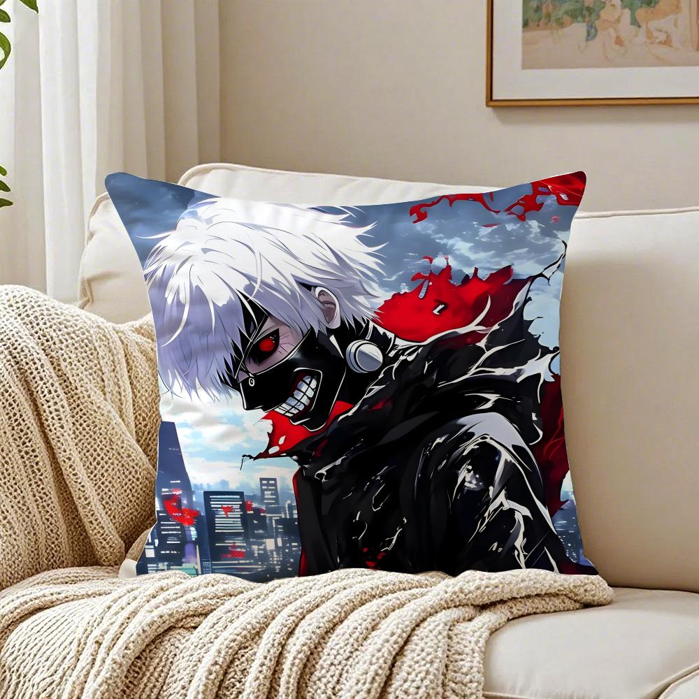 Anime Psychological TTokyo GGhoul Cushion Cover Pillowcase Antidustmite living Room Sofa Decor Cushion Room