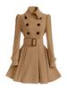 2018 Slim Fit European & American Women's Long Wool Coat with Belt