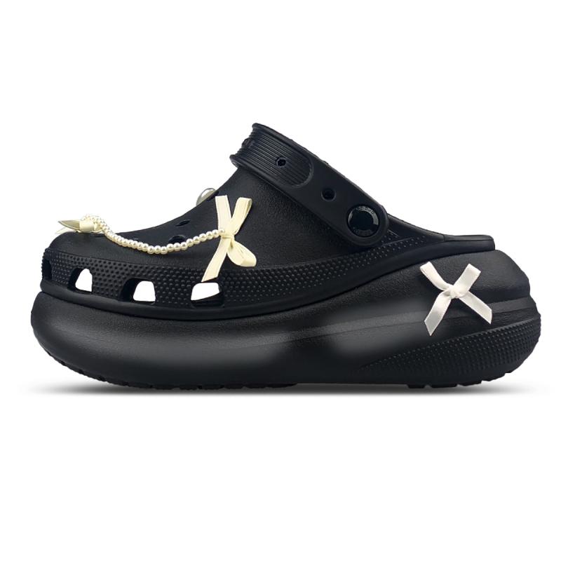 

Crocs Classic сабо YD Ночной сон Фея Бант Жемчуг Омолаживающие Готические Удобные Дырочные Туфли Унисекс Черный 43-44 чёрный