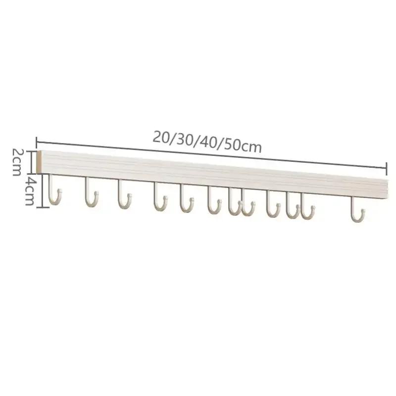 20/30/40/50CM Kitchen Hook Rack Punch-free Wall Mounted Storage Racks For Cup Kitchenware Home Bathroom Kitchen Accessories