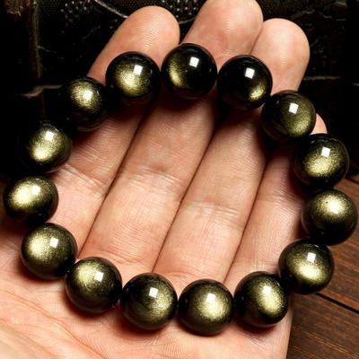 Obsidian Men's Crystal Personality Bracelet Elegant Gold Obsidian Mysterious Cat Eye Couple Bracelet