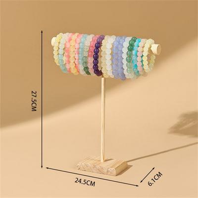 Espositore per gioielli in legno massello, espositore per gioielli, bracciale, collana, ciondolo, fascia per capelli