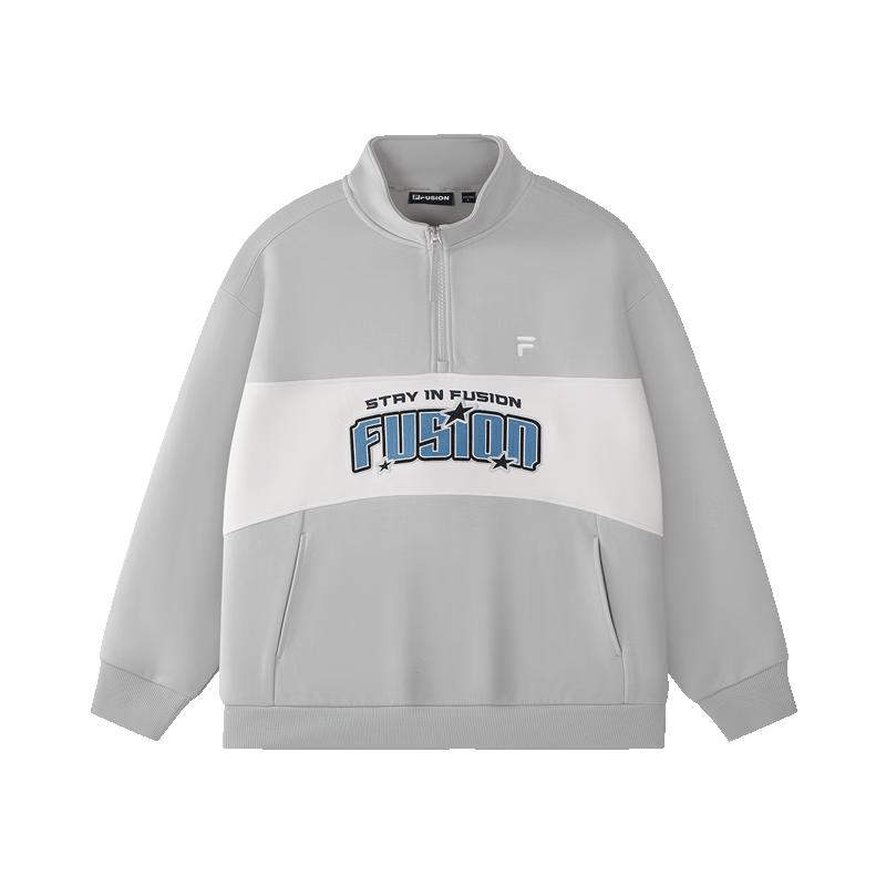 FILA FUSION Men s Casual Stand Collar Pullover Sweatshirt M