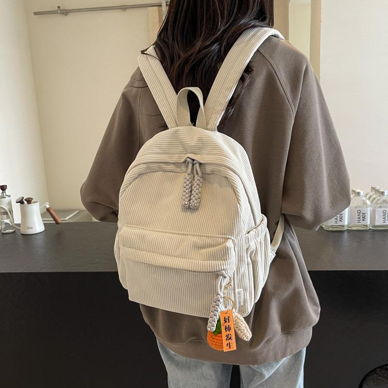 Schoolbag Winter Corduroy Small Backpack Women's 1011 New Student Casual Velvet Backpack Ins Mori Small Backpack