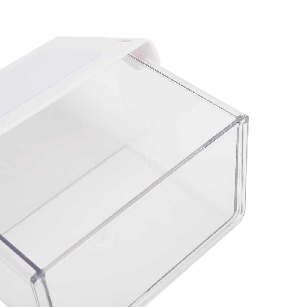 Klare Aufbewahrungsbox unter dem Spiegelschrank Hohe Transparenz PET Schubladenorganizer 33 Grad schräge Öffnung für das Badezimmer