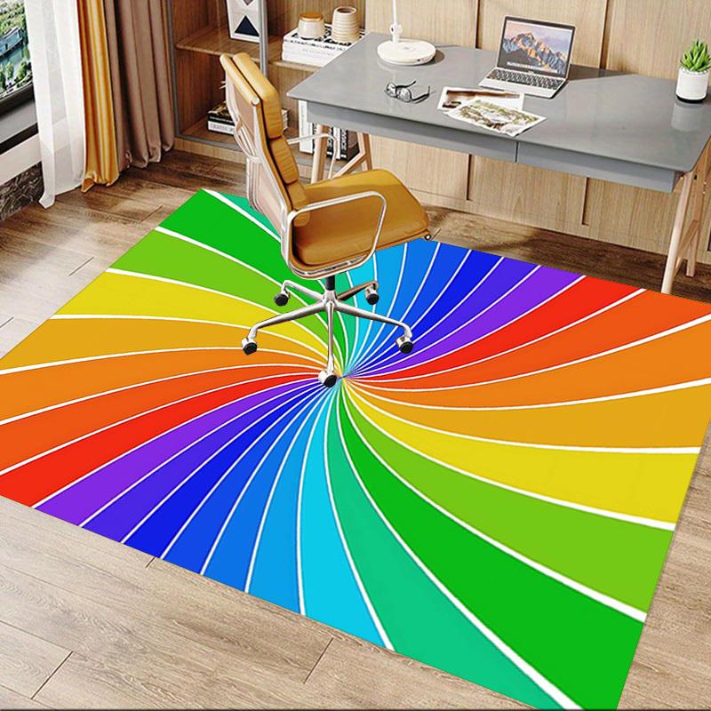 1PC rainbow spiral Extra Large Non Slip Floor carpet, Office, family, bedroom, Studio Large Area Rug Indoor Rugs, , Vibrant Colors