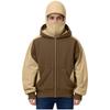 Men's Double Hood Colorblock Loose Trendy Hood Cardigan Zipper Hoodie