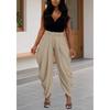 Mid Waist Women's Cargo Harem Sweat Pants with Ruched Casual Street Style Trousers Office Ladies Work Trousers