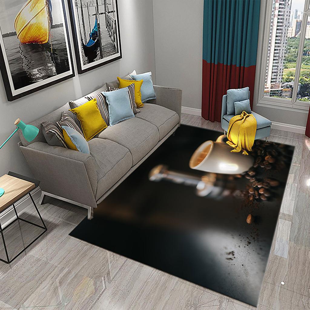 3D Print Coffee Breakfast Theme Carpet Creative Carpet Rug Living Room Bedroom Decor Kitchen Bathroom Non Slip Floor Mat Gifts