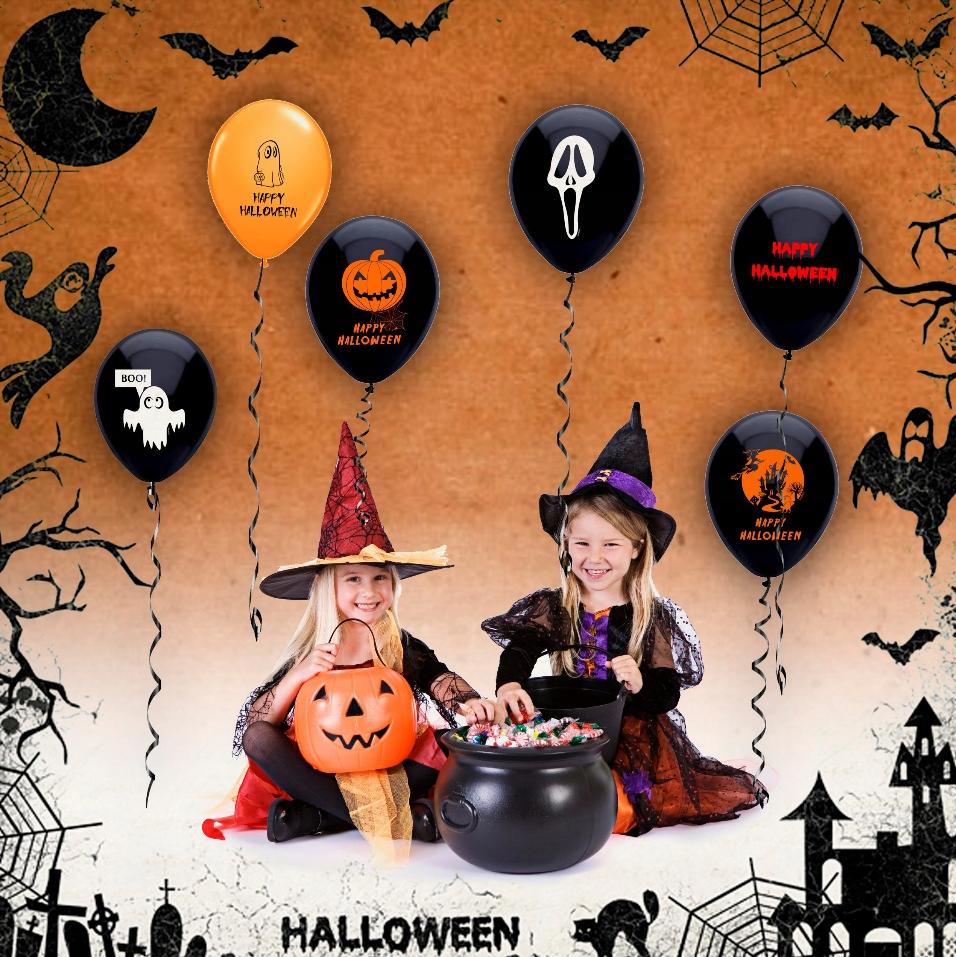 Zestaw Na Halloween Balony Baner Kurtyna 1 Kpl.