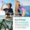 Wasserflasche mit großer Kapazität mit Trinkzeiten und Strohhalm, auslaufsicher, geeignet für Büro, Fitnessstudio, Outdoor-Sport-Wasserflasche