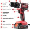 Electric Drills POWTOOLS - 21V - 2 Batteries Lithium + 24 Accessoires + Chargeur