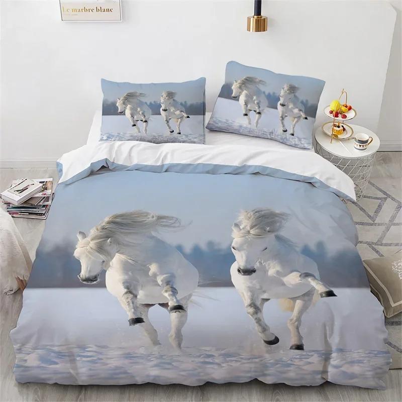 3D Wild Animal Duvet Cover Moon And Wolf Bedding Set Microfiber Galaxy Comforter Cover King Full For Kids Teens Boys Room Decor