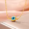 Blue Evil Eye Pendant Necklace for Women Fashion Couple Gifts Eyes Charms Choker Stainless Steel Jewelry Amulet Rolo Chain