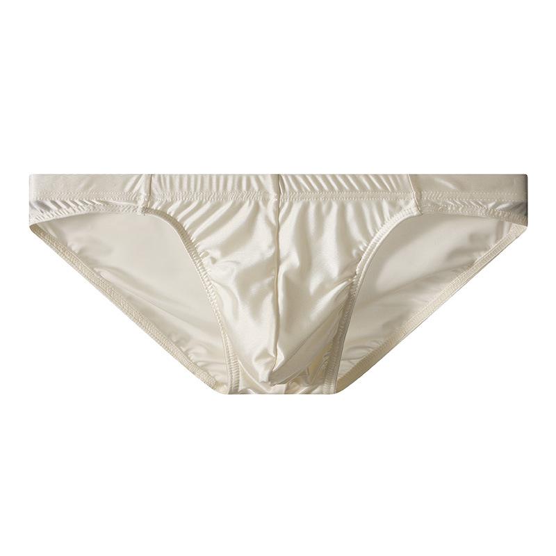Men's Ice Silk Breathable Briefs - Cool, Sexy, and Simple Solid Color Plus Size Sports Shorts  