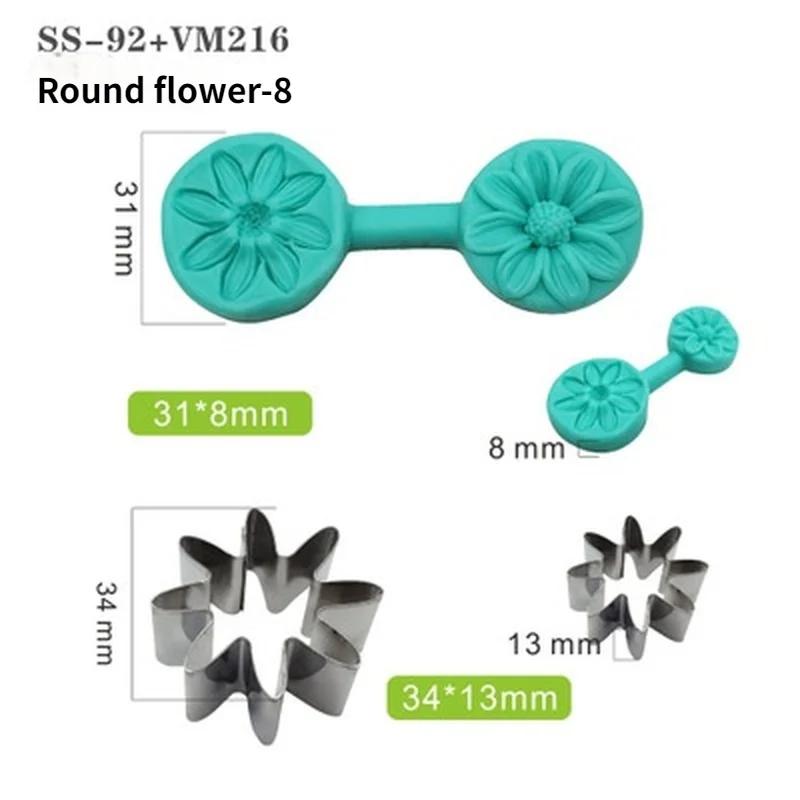 

4 стиля силиконовые молды вейнеры для лепестков цветов с набором формочек-каттеров из нержавеющей стали, инструмент для украшения торта, для мастики, сделай сам, ручная работа