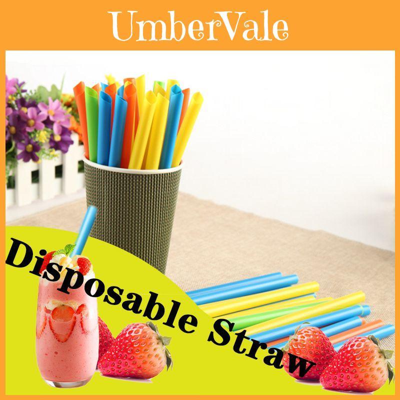 Premium Quality 100 X Disposable Large Drinking Straws For Bubble Tea Lovers