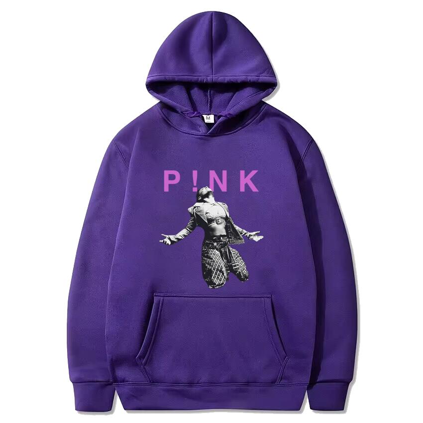 Hot Sale Pink P!NK Singer 90s Music Black New Hoodie Unisex Oversized Fleece Long Sleeve Pullover Men Women Vintage Sweatshirt