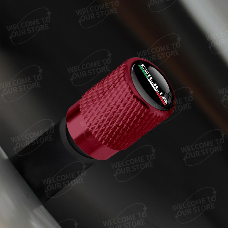Aluminum For Alfa Romeo Giulia Mito Logo Giulietta Spider 159 166 4pcs Car Decor Wheel Tire Valve Caps Stem Cover Accessories zk8