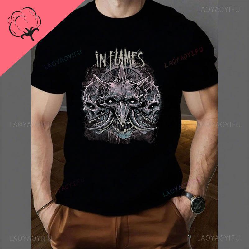 

IN FLAMES Band Foregone Cotton Short Sleeve Graphic T Shirts Full Size XS3XL Unisex Women Print Tee Classic Goth Clothing S