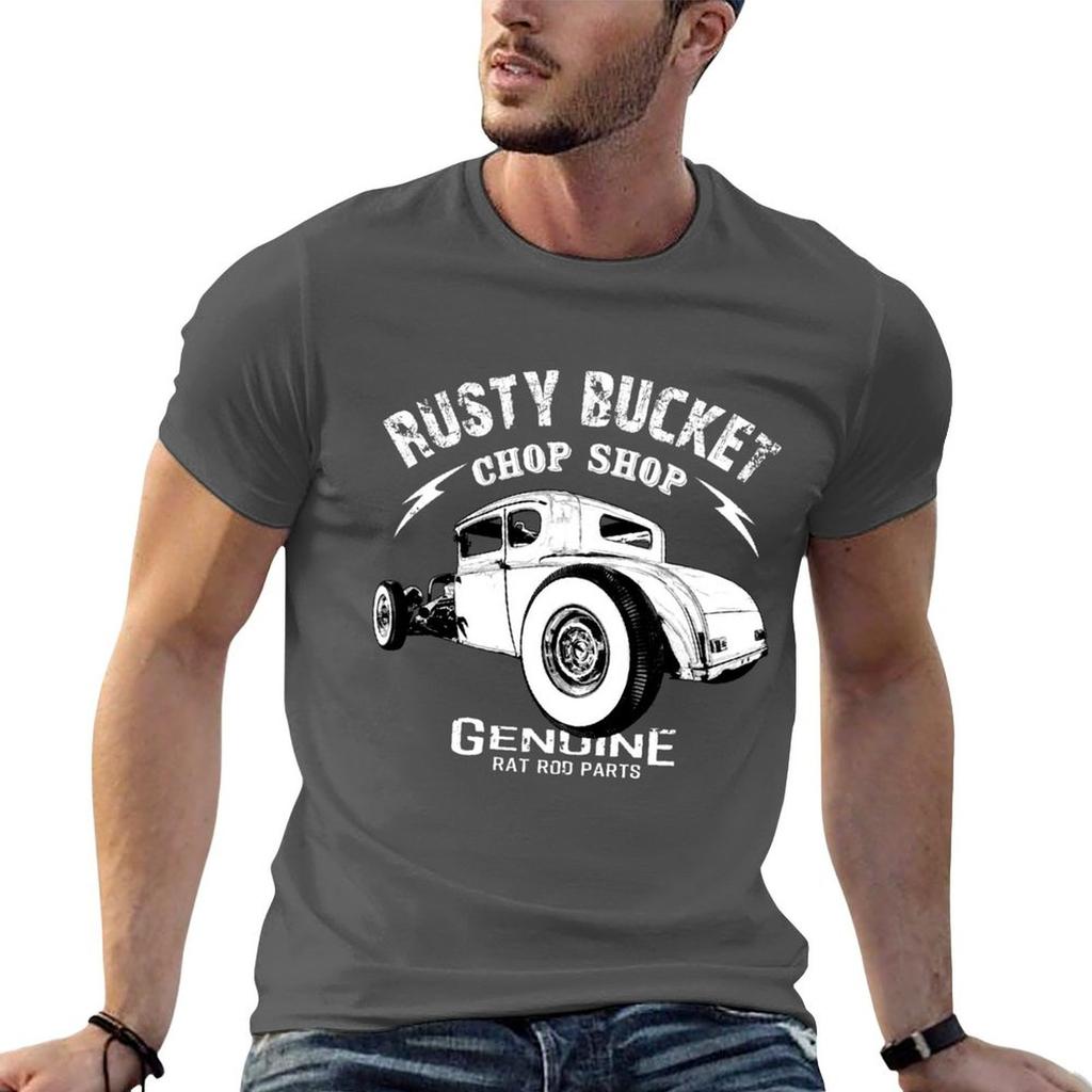 Rusty Bucket Chop Shop  Monochrome TShirt Sporty Casual Quick Dry TShirt