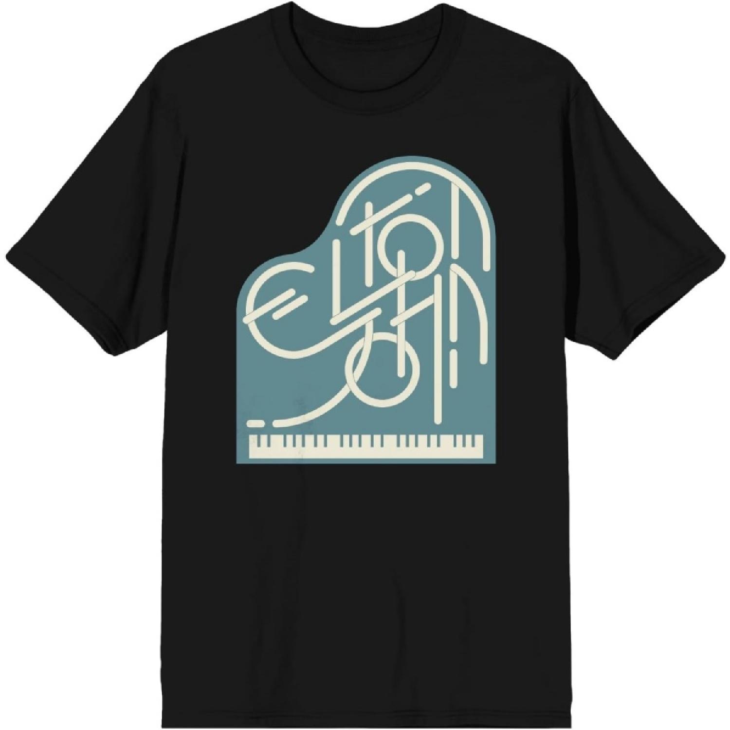 Elton John Piano Logo Black T-Shirt S чёрный