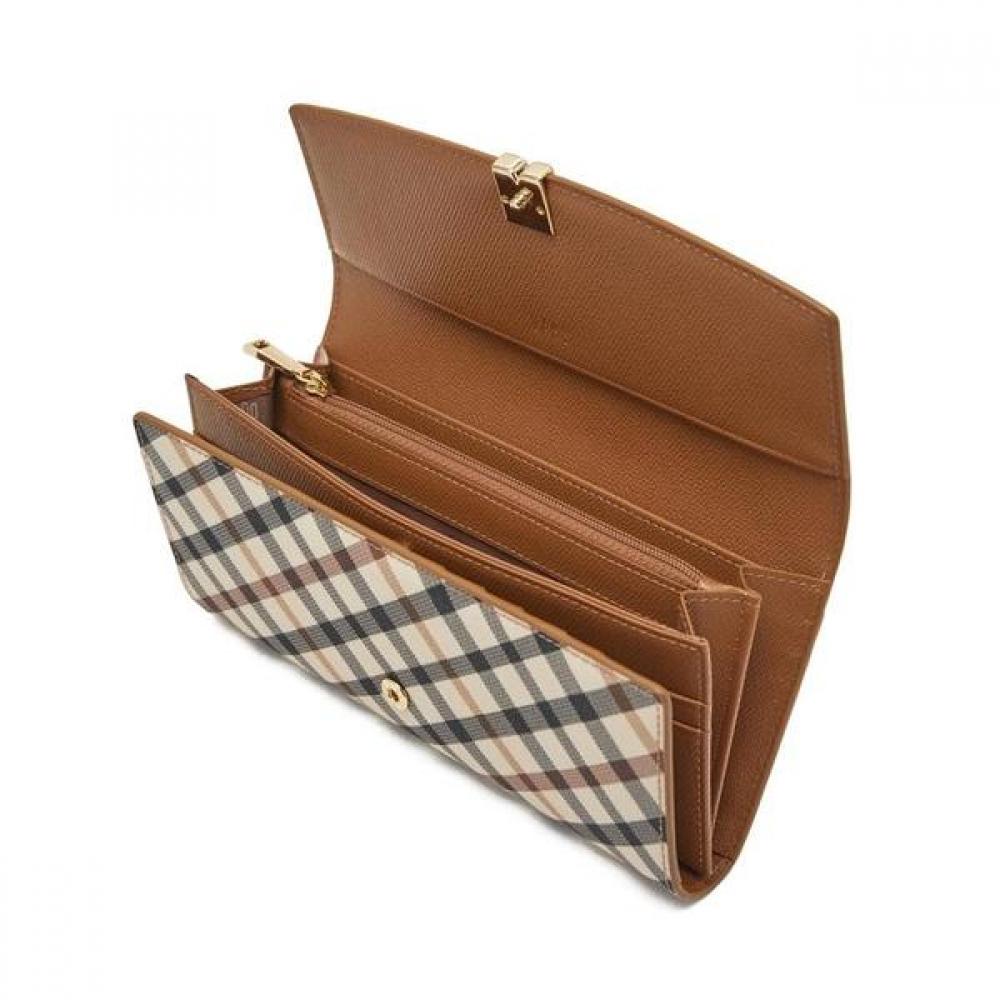 Daks Long Wallet Dd Logo Brown Check Dcwa2e421