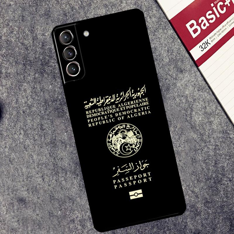 Algerian Passport Case For Samsung Galaxy S24 S23 S22 S21 Plus Ultra Note 20 S9 S10 Note 10 S20 S21 FE Cover