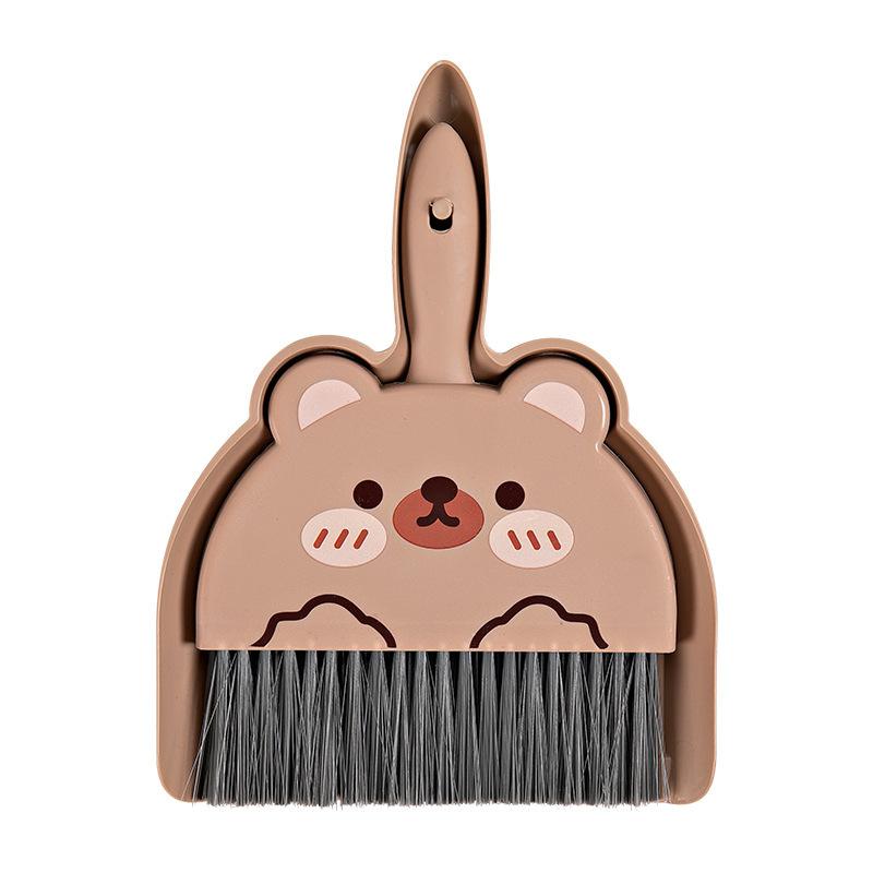 

Mini Desktop Sweeper Pack - Cute Cartoon Design, Dustpan & Brush for Keyboard, Countertops, Cars, Portable & Lightweight ( шоколадний