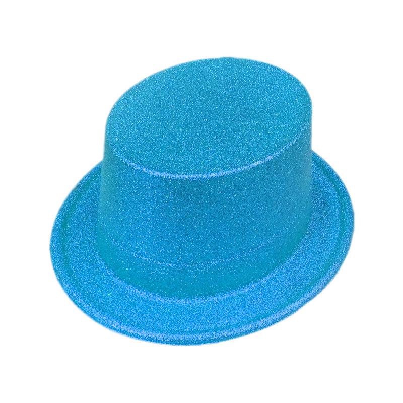 Elegant Green & Black Top Hat with Gold Powder for Adults & Kids, Unisex Magician & Jazz Style.