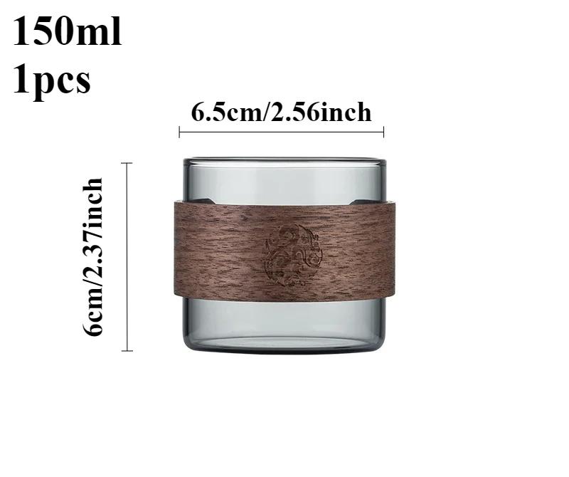 

1/2/4/6pcs Glass Tea Cups Heat-resistant and Heat-resistant Water Cups Master Cups Household Glass Cups Coffee Cups 150ml