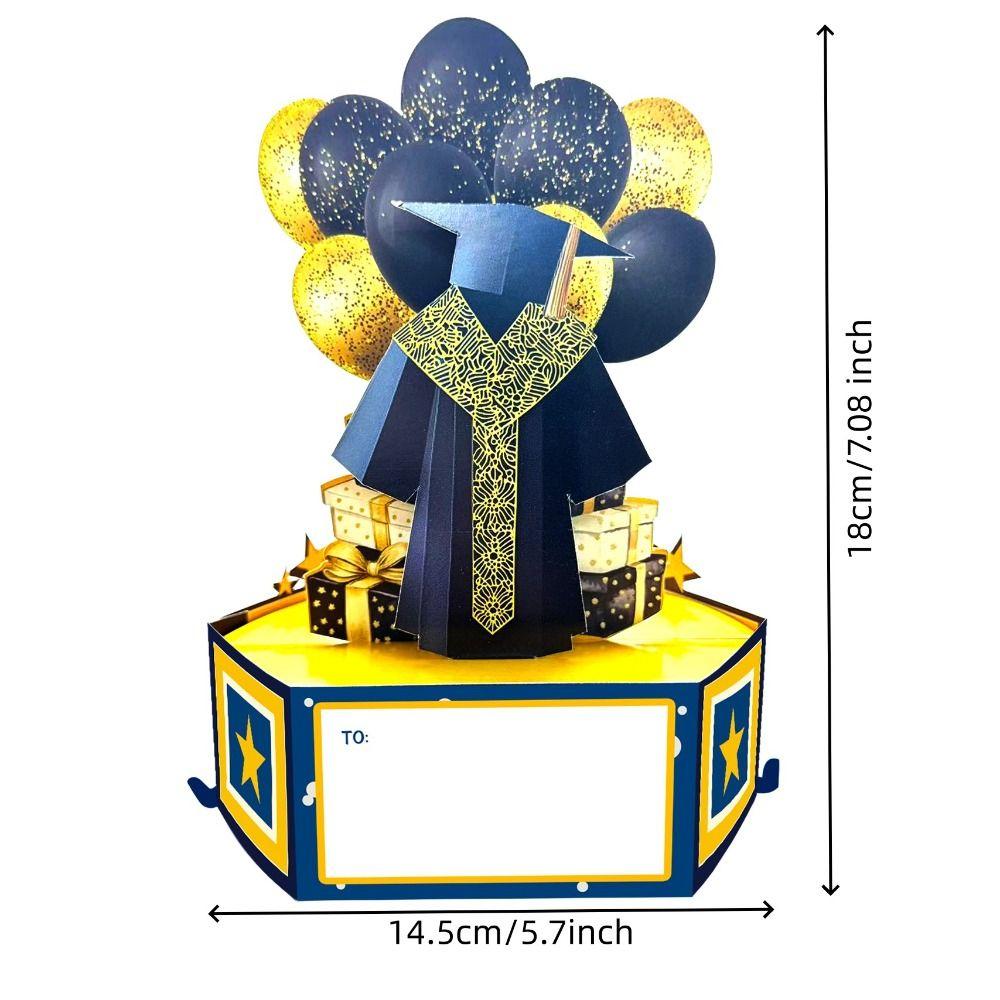 Kreative Pop-Up Karte zur glücklichen Graduation Faltbare Grußkarte mit den besten Wünschen 3D Geschenkkarte Geschenk