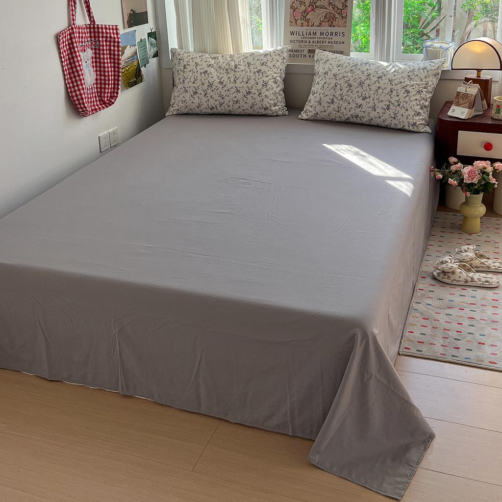 Korean Style Bedding Sets Floral Flat Sheet Duvet Cover Pillowcase Twin Queen Full Size No Filling Fitted Sheet Set Home Decor