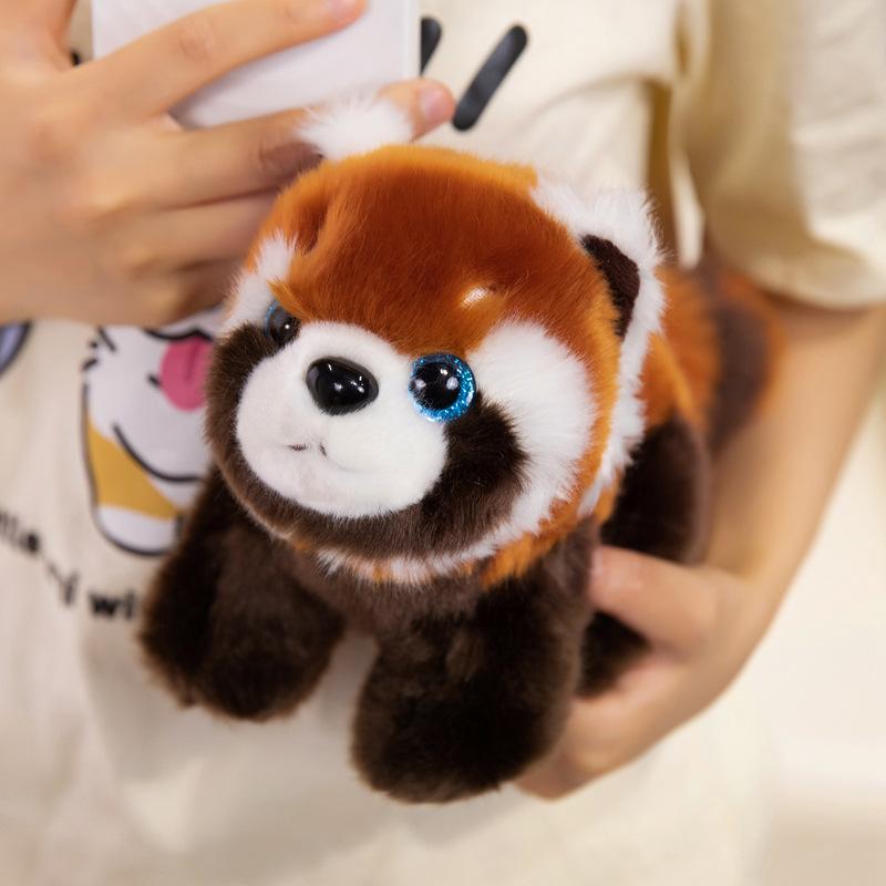Simulation Raccoon Doll Red Panda Messenger Bag Plush Toy Backpack Birthday Gift Doll
