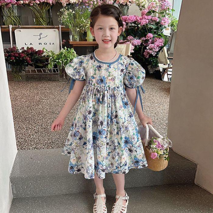 Girls Summer Floral Dress Korean Princess Look 110