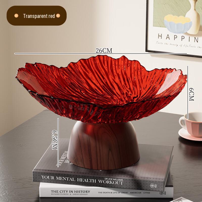 Elegant French Fruit Plate Set with Wood Grain Stand