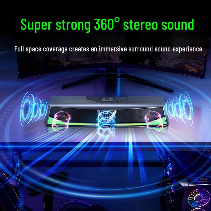 Newmine V5 Gaming PC Soundbar Speaker with Subwoofer CN plug (adapter included)