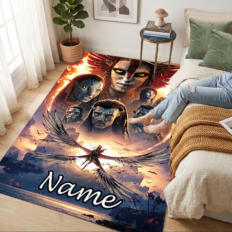Tappeto Personalizzato con Nome e Avatar Mondo Soggiorno Antiscivolo Morbido Tappeto per Camera da Letto Sala Giochi Divano Ufficio Decorazioni per la Casa Zerbino