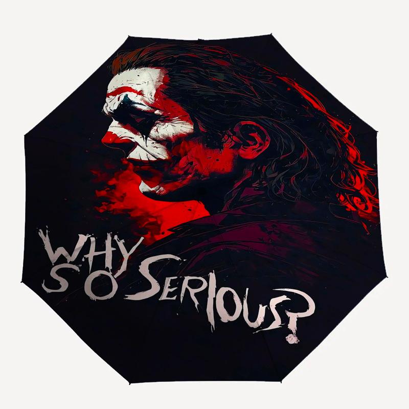 1pc Why So Serious? Umbrella with Plastic Handle,Suitable for All Seasons Travel Outdoor Multi-functional UmbrellaDCS078