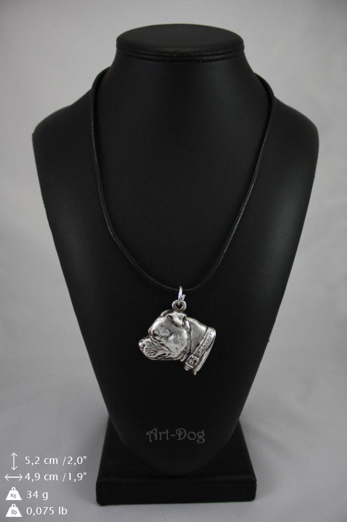 Staffordshire Bull Terrier, Staffy II - Necklace with Dog, Silver-plated Pendant for Dog Fan, Unique Jewelry by Art-Dog Brand