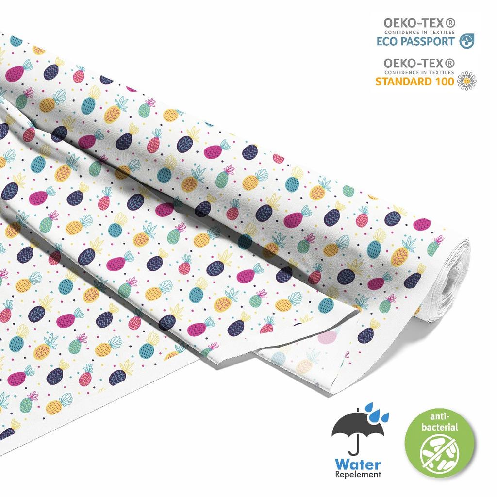 Outdoor Dekostoffe Oxford - Motiv Ananas Und Punkte I Dx170