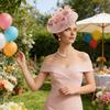 Sheer Mesh Flower Fascinator Hat Vintage Tea Party Women Woven Hat Wedding Cocktail Bridal Party Cap Retro Hair Accessories