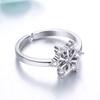 2026 Japanese and Korean Ins Fashion Snowflake Ring Women's Opening Adjustable High-end Zircon Ring Simple Trend Hand Jewelry