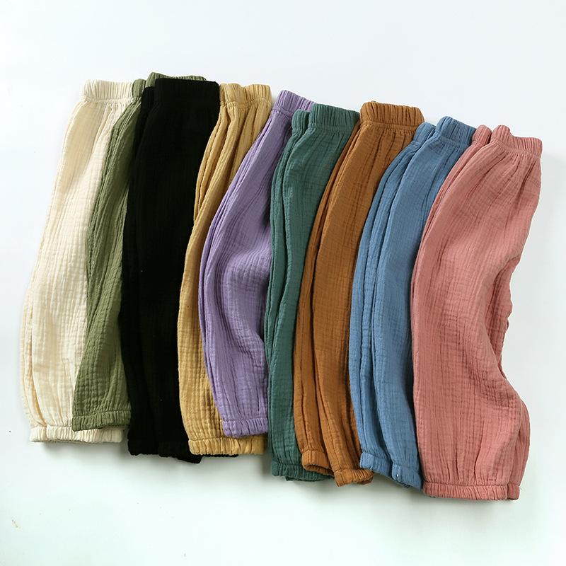 Children's Double-layer Cotton Yarn Pants, Loose-fitting Long Pants for Boys and Girls