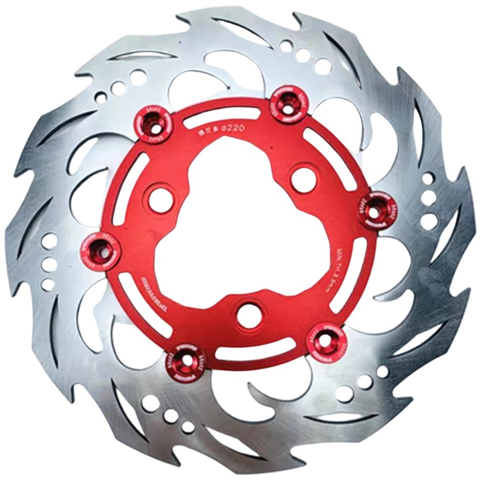 220mm Brake Disc Motorcycle Floating Disk Rotor Brake Caliper Universal 3 Hole Front Rear Wheel For pitbike tmax honda yamaha 220mm red disc