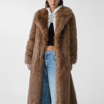 Directly from the manufacturer plush fur coat women's autumn and winter long loose thickened artificial fur coat women's clothing